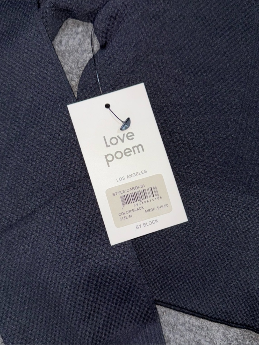 NEW Love Poem Black Cropped Active Jacket Womens Medium Zip Thumbholes Athletic - Picture 6 of 7